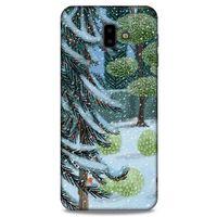 Samsung Galaxy J6 Plus Kılıf Snowix (43) Thin Fit Kılıf Beyaz Yeşil