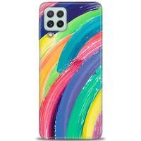 Samsung Galaxy A22 Kılıf HD Baskılı Kılıf - Rengarenk + Tam Ekran Koruyucu