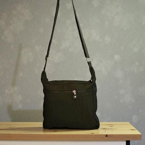 Fiyra ç2 Haki Beş Gözlü Krinkıl Kumaş Bayan Çapraz Omuz Çanta