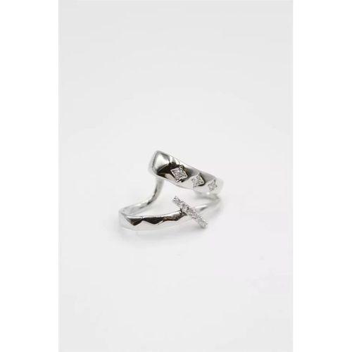 Taşlı Kıkırdak Küpe - Gümüş