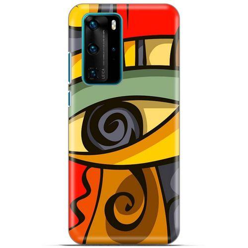 Lopard Huawei P40 Pro Uyumlu Kılıf Soyut Sanat (7) Baskılı Telefon Kılıfı