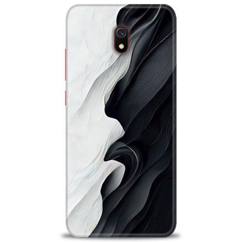 Xiaomi Redmi 8A Kılıf HD Baskılı Kılıf - Black and White + Tam Ekran Koruyucu