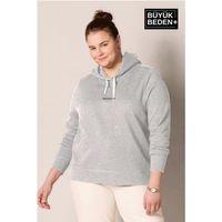 Kadın Orta Brooklyn Baskılı Büyük Beden İnce Kapşonlu Swatshırt SPR25BSWk61