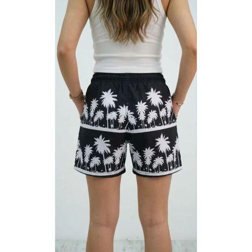 Deniz Şortu Fermuarlı Cepli File Astarlı Hızlı Kuruyan Premium - Siyah