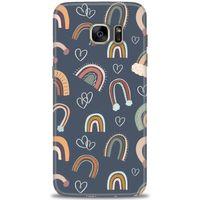 Samsung Galaxy S7 Edge Kılıf HD Baskılı Kılıf - Gökyüzü Kalp + Tam Ekran Koruyucu