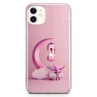 Apple iPhone 11 Kılıf Pembe Süsler Arka Kapak Koruma Desenli Full Koruyucu