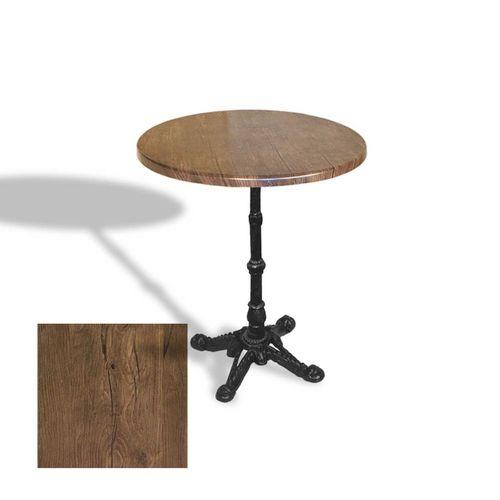 Dockers Çipa 1002 Döküm Ayak Yuvarlak Masa Çap 80cm - (Werzalit, Wermodin ve Allzalit Tabla) - Rustic Dark