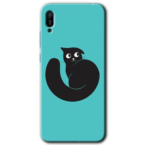 Huawei Y6 2019 Kılıf Baskılı Kapak - Cat Vector +Tam Kaplayan Mat Seramik
