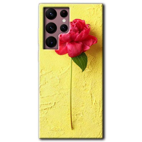Galaxy S22 Ultra Kılıf HD Desen Baskılı Arka Kapak - Kırmızı Gül