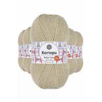 5 Adet Baby One Tüylenmeyen El Örgü İpi Yünü Bej K861