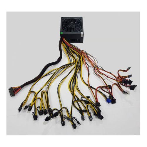 OLKO 2200, 2200W, 14cm Fan, 16xPCI-E 6+2Pin, 1x20+4Pin, 8xSata, ATX, Power Supply (PSU)