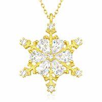 Gümüş Gold Kar Çiçeği Bayan Kolye