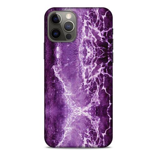 Mermer Desenli (18) Tema Telefon Kılıfları Mor Apple iPhone 12 Pro Kılıf