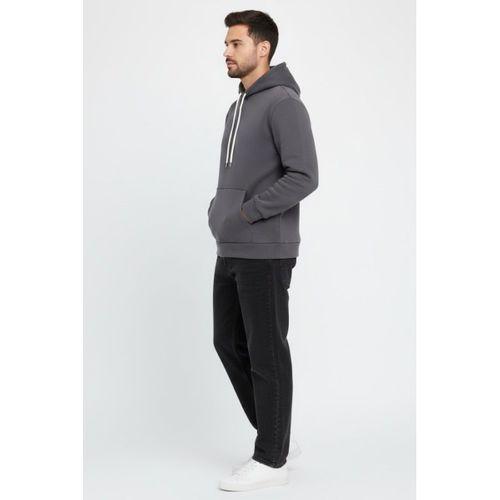 Erkek Kapşonlu Rahat Kalıp İçi Polarlı 3 iplik Kalın SweatShırt spr25sw55