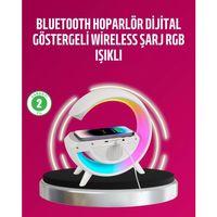 Kablosuz Şarjlı Led Masa Lambası Çalar Saat Ve Beyaz Gürültü Özellikli