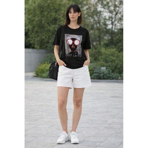 ALEXANDERGARDI Baskılı Siyah Kadın T-shirt