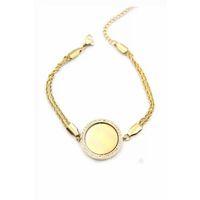 Taşlı Plaka Bileklik - Altın