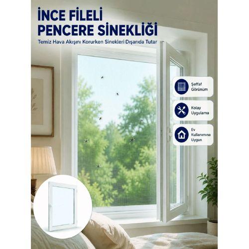 Tek Kanatlı Cırt Bantlı Pencere Sinekliği