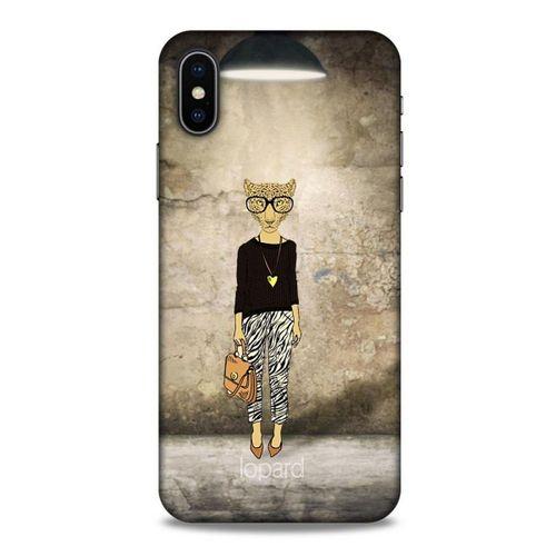 Apple iPhone XS Kılıf FunnyMaX (20) Koruyucu Kılıf Kahverengi Kaplan