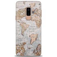 Samsung Galaxy S9 Plus Kılıf HD Baskılı Kılıf - Dünya Haritası + Tam Ekran Koruyucu