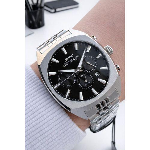 Slazenger Çelik Kordon İç Fonksiyonları Aktif 10 Atm+Bileklik Hediyeli Erkek Kol Saati VS.BLKT.0885