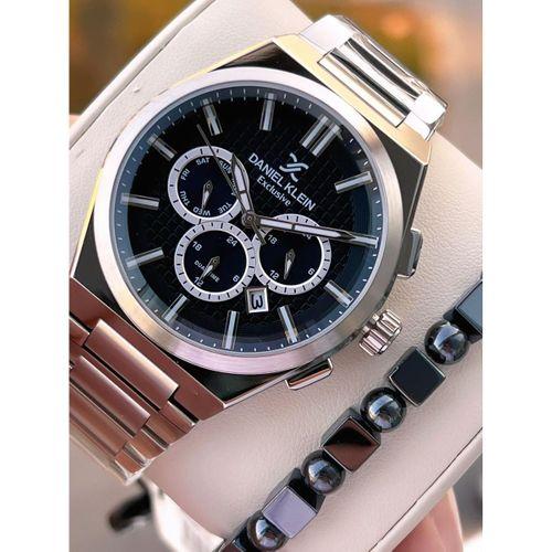 Daniel Klein Erkek Kol Saati 30 Metre Suya Dayanıklı Çelik Kordon + Bileklik Hediyeli VS.BLKT.0659
