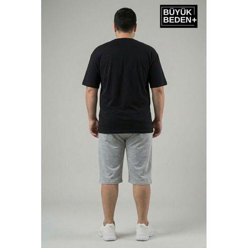Büyük Beden Erkek Kapri Şort Brooklyn Baskılı Rahat Kalıp 3XL-6XL SPR26BSR591-02