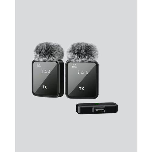 Canlı Yayın Ve Video Çekimleri İçin Çiftli Kablosuz Yaka Mikrofon