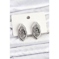 Pirinç Gümüş Renk Sarmal Damla Model Vintage Kadın Küpe