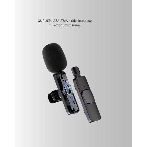 Çift Mikrofonlu Kablosuz Kayıt Seti İphone Uyumlu Mini Mikrofon