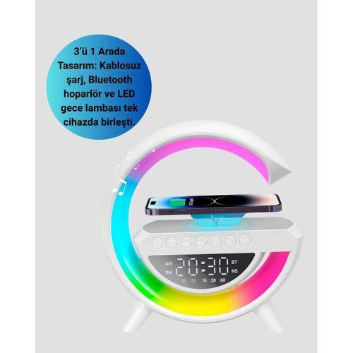 13 Renk Seçenekli Kablosuz Şarj Cihazlı Led Lamba