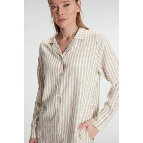 Uzun Kol Çizgili Gömlek Ve Pantolon Takım Pijama Takımı