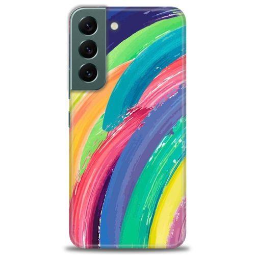 Samsung Galaxy S22 Kılıf HD Baskılı Kılıf - Rengarenk + Tam Ekran Koruyucu