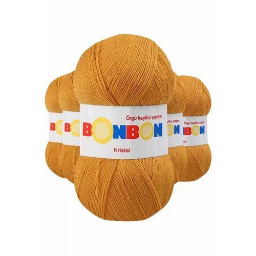 5 Adet Kristal El Örgü Lif İpi Hardal 98415 - bonbon mudanis
