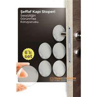 6'lı Kristal Koruma  Şeffaf Kapı Stoperi Tampon Seti | Duvar & Mobilya Çarpma Önleyici
