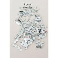 Oya Abiye Bileklik Kolye Pleksi Metalik Plastik Pul Gümüş Renk 8 gram 100 adet - BNC508