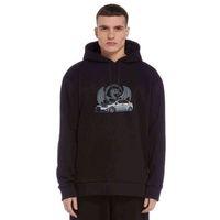 Evo Baskılı Siyah Erkek Kapşonlu Sweatshirt