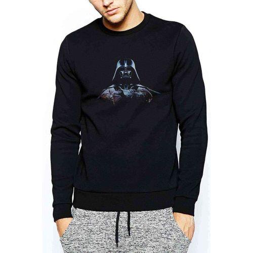 Dart Vaderson Baskılı Siyah Erkek Sweatshirt