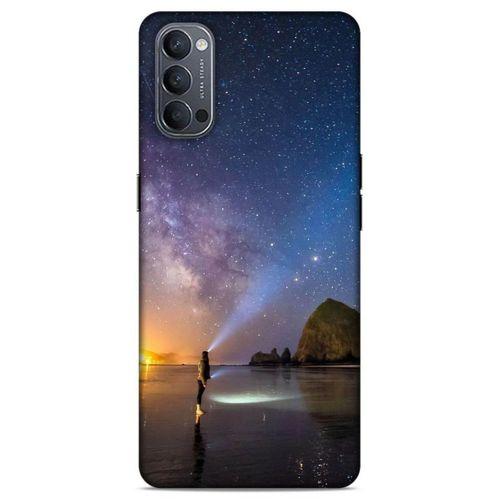 Lopard Oppo Reno 4 Uyumlu Kılıf Gece'S (21) Koruyucu Kapak Sarı Mavi