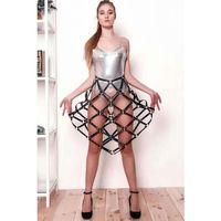 Kare Detaylı Seksi Deri Etek - Brf982