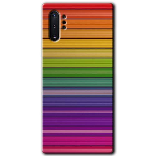 Galaxy Note 10 Plus Kılıf HD Desen Baskılı Arka Kapak - Colorful Lines