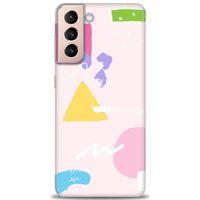 Samsung Galaxy S21 Plus Kılıf HD Baskılı Kılıf - Üçgen Kare + Tam Ekran Koruyucu