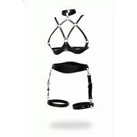 Siyah Harness Takım Ayarlanabilir Deri Vücut Aksesuarı - Brf1192