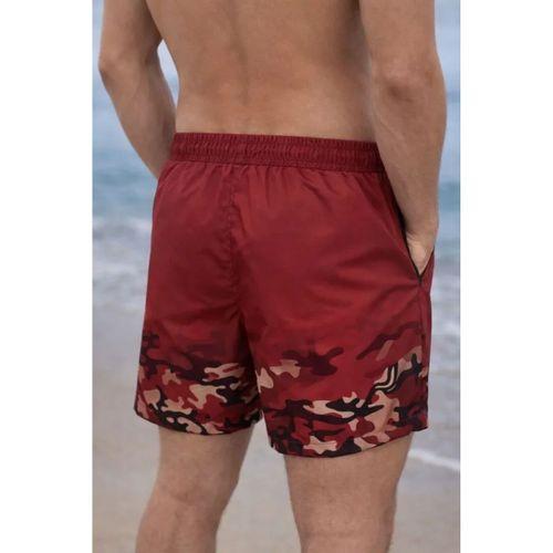 Erkek Deniz Şortu Fermuarlı Cepli File Astarlı Hızlı Kuruyan Premium - Kırmızı