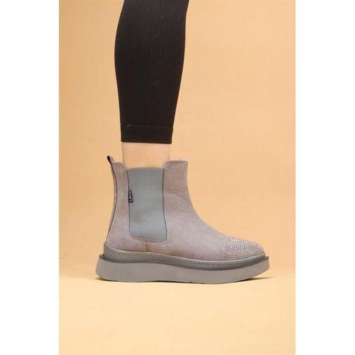 Pierra Kadın Gri Renkli Slip-On Süet Bot