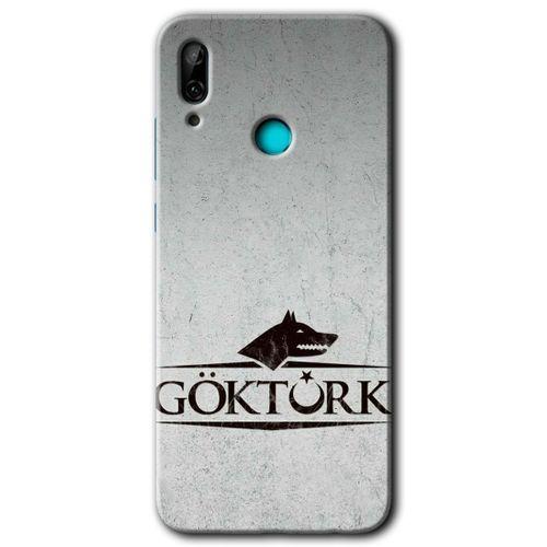 MRCİLETİSİM Huawei P smart 2019 Kılıf Baskılı Kapak - Göktürk + 5D Tam Kaplayan Cam