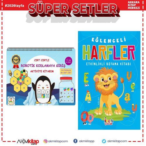 Becerikli Kaşifler Cırt Cırtlı Robotik Kodlamaya Giriş Aktivite Kitabım ve Bıcırık Eğlenceli Harfler Seti 2 Kitap