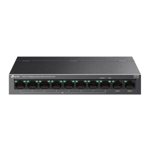TP-LINK LS110P, Green Tech, 10 Port, MeggaBit, 8 Port PoE+ 96W, Metal Kasa, Yönetilemez, Masaüstü Switch