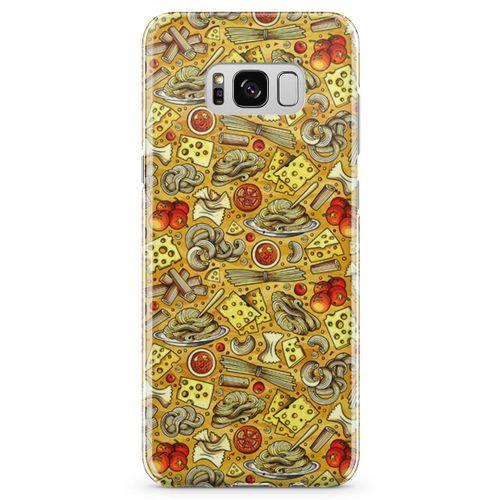 Samsung Galaxy S8 Kılıf Peynirli Makarna Arka Kapak Koruma Desenli Full Koruyucu