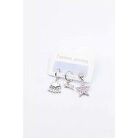 3'lü Yıldız Küpe - Gümüş